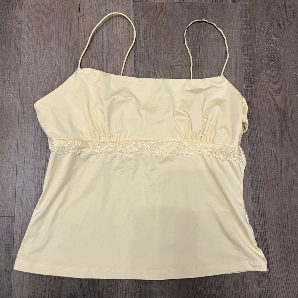 Wild Fable Cream Camisole with Lace Detail